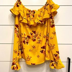 Off the shoulder marigold blouse